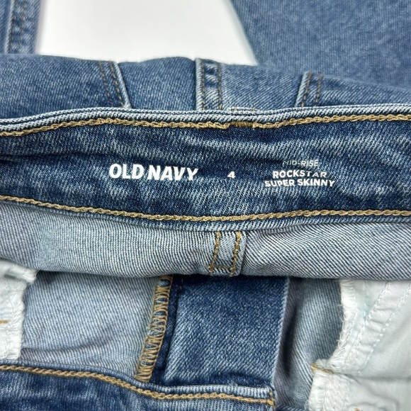 Old Navy Rock Star Mid Rise Super Skinny Jeans Size 4 - Picture 9 of 11
